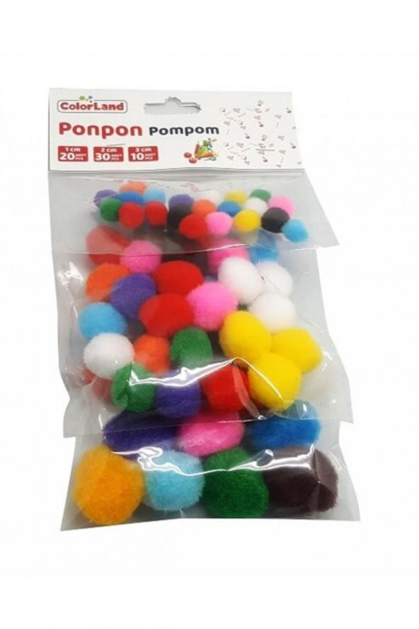 Colorland Ponpon Karışık 60lı Pon01 ürün görseli 1