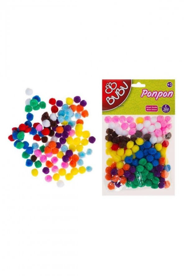 Bubu Ponpon 1 cm 200`lü Karma 10 Renk ürün görseli 1
