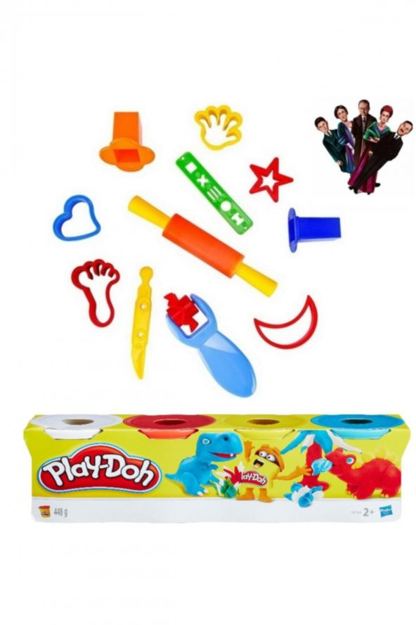 Play Doh Oyun Hamuru Kalıpları Ve 4 Renk Oyun Hamuru Kitap Ayracı ürün görseli 1