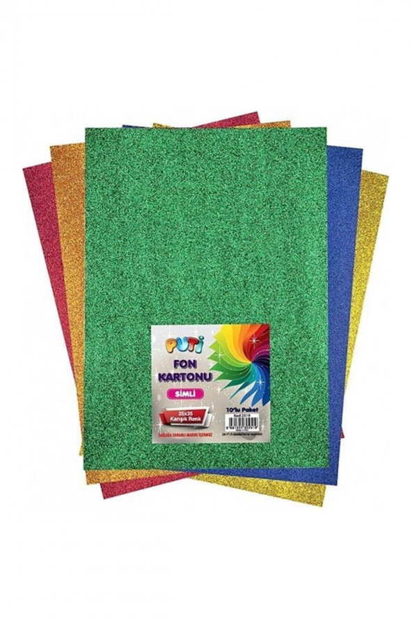 Puti Simli Fon Kartonu 25X35 Cm 10 Lu Karışık ürün görseli 1