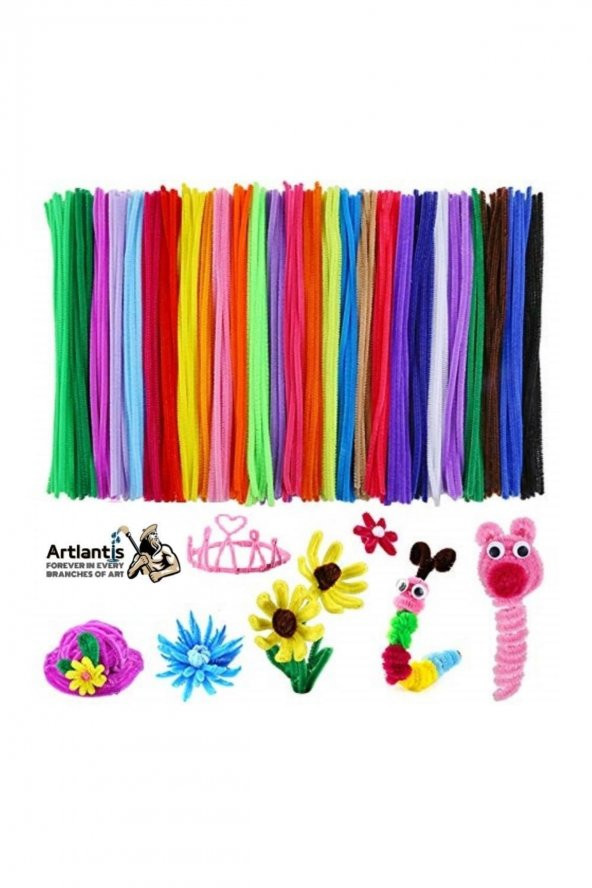 Artlantis Şönil Renkli 30 cm 50li 1 Paket 30 cm Renkli Tüylü Tel 50li ürün görseli 1