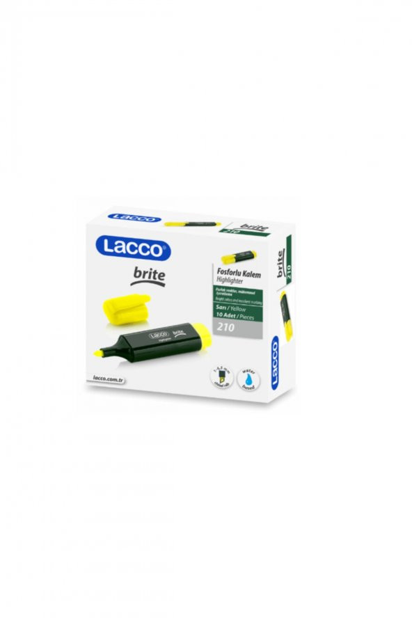 Lacco Fosforlu Kalem 10lu Paket Sarı 210 ürün görseli 1
