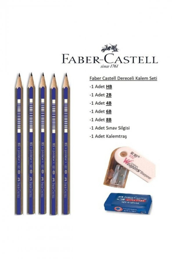 Faber Castell Faber-castell Resim Kalemi Faber Dereceli Kalem Seti Karakalem Seti Hb-2b-4b-6b-8b 5li Set ürün görseli 1