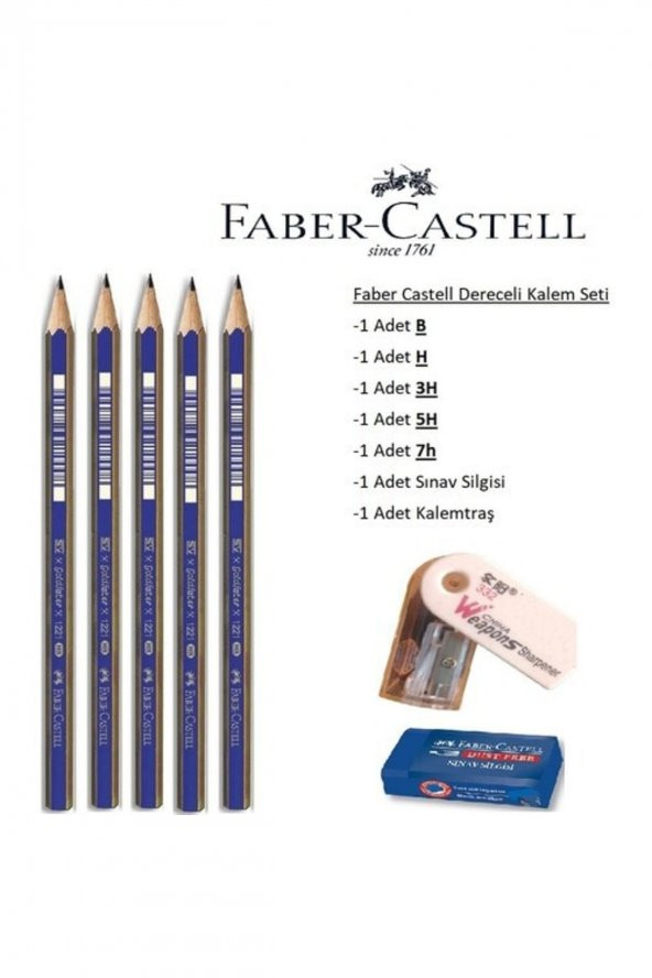 Faber Castell Faber-castell Resim Kalemi Faber Dereceli Kalem Seti Karakalem Seti B H 3h 5h 7h 5li Set ürün görseli 1
