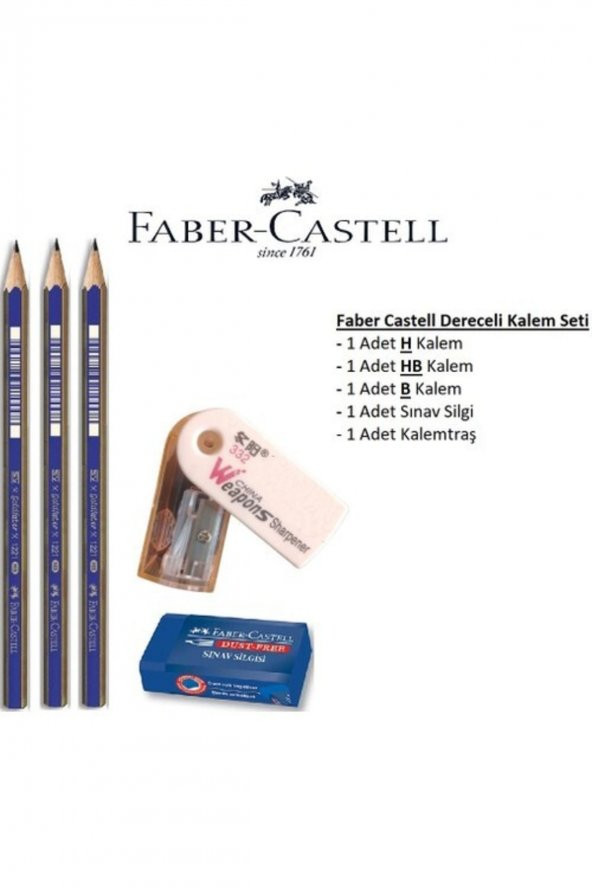 Faber Castell Faber-castell Resim Kalemi Faber Dereceli Kalem Seti Karakalem Seti H-hb-b 3lü ürün görseli 1