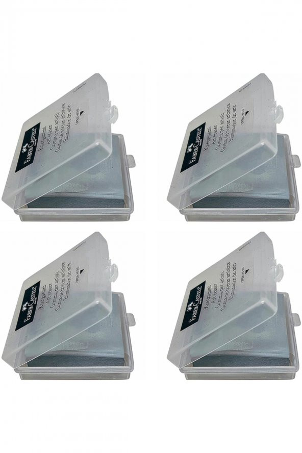 Faber Castell Gri Hamur Silgi Plastik Kutulu Çizim Silgisi 4 Adet ürün görseli 1