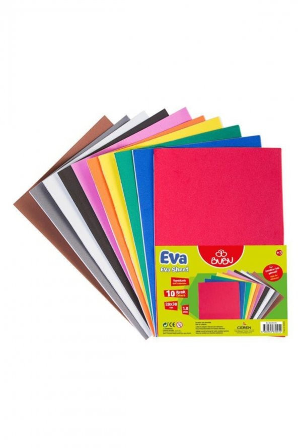 Bubu Yapışkanlı Eva 20x30 cm 10 Renk ürün görseli 1