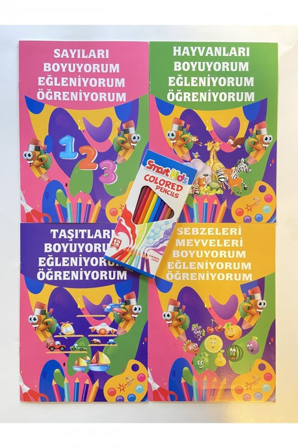 Smart Kids Kuru Boya Ve Eğitici Öğretici Boyama Seti ürün görseli 1