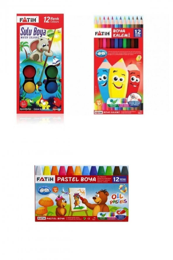 Fatih Kuru Boya Pastel Boya Sulu Boya Set 12li B.s ürün görseli 1