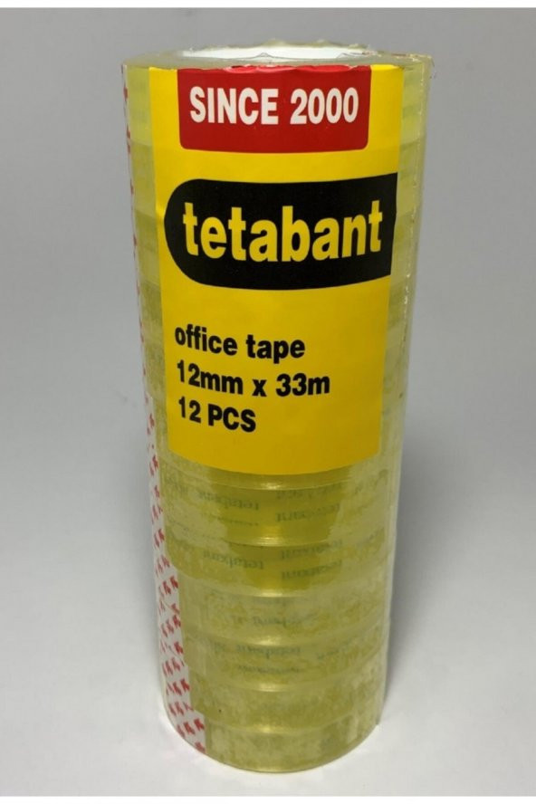 tetabant 12 Mm X 33 M Kırtasiye Bantı-12li Set ürün görseli 1