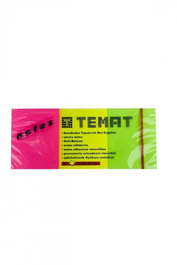 Temat 3x50x40 3 Renk Postit ürün görseli 1