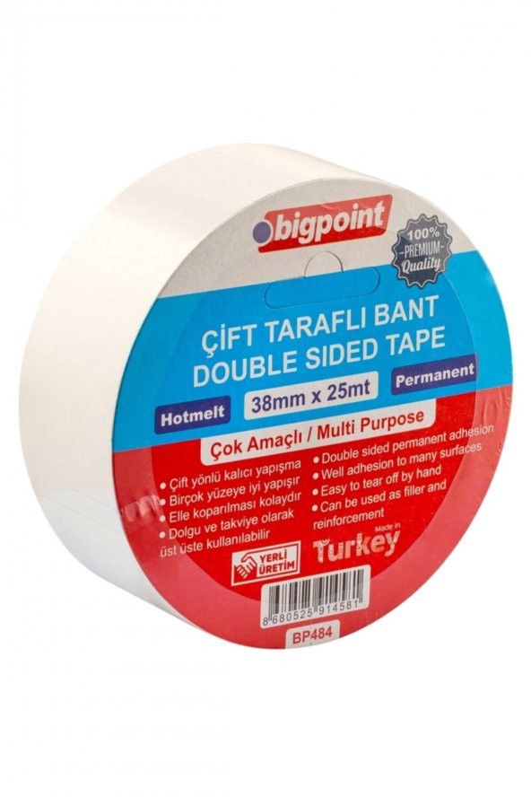 Bigpoint Çift Taraflı Bant 38 Mm X 25 M 12li Kutu ürün görseli 1