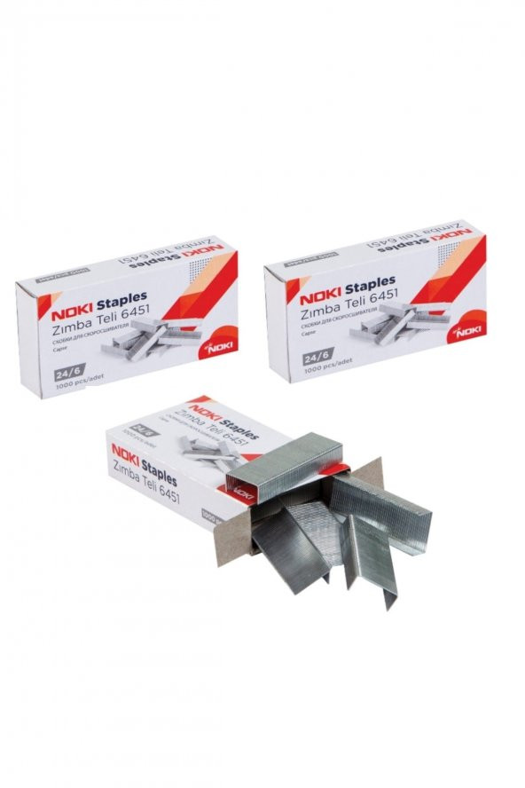 Noki Büyük Zımba Teli No:24/6 1000li X 3 Paket ürün görseli 1