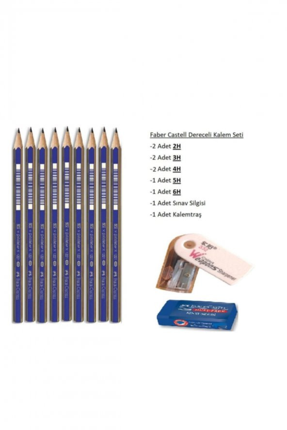 Faber Castell Resim Kalemi Faber Dereceli Kalem Seti Karakalem Seti 6h 5h 4h 3h 2h 8lü Set ürün görseli 1