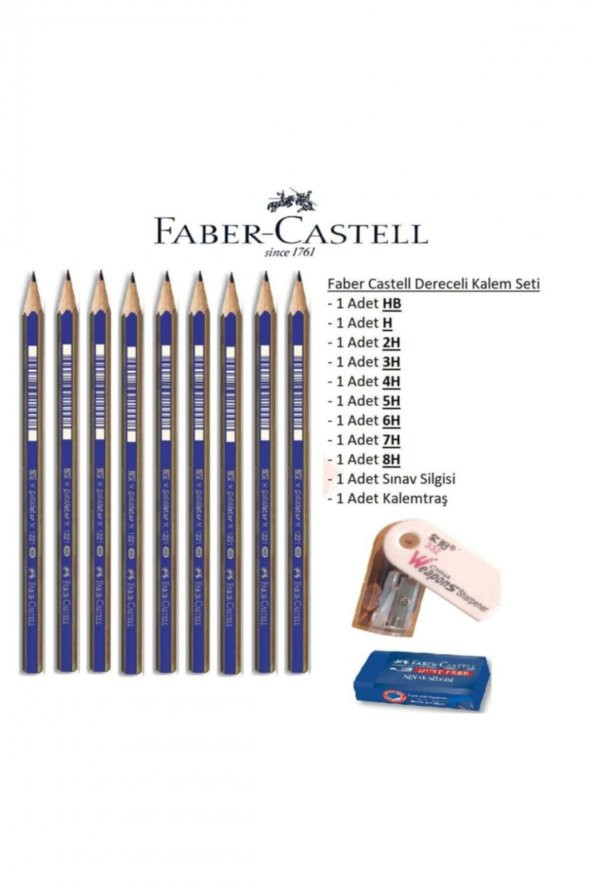Faber Castell Resim Kalemi Faber Dereceli Kalem Seti Karakalem Seti H Serisi 9lu ürün görseli 1