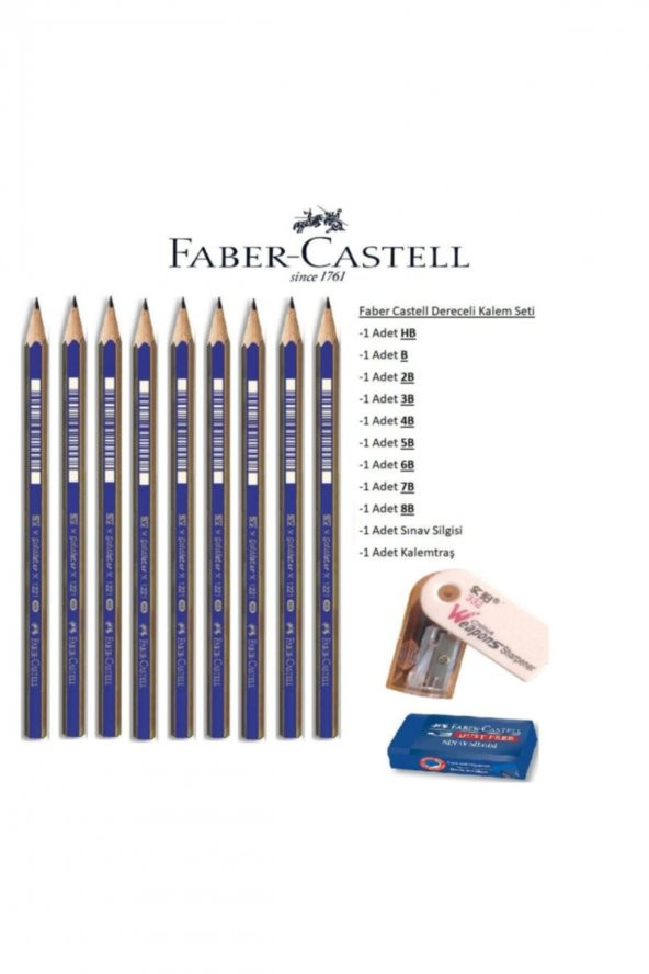 Faber Castell Resim Kalemi Faber Dereceli Kalem Seti Karakalem Seti B Serisi 9lu ürün görseli 1