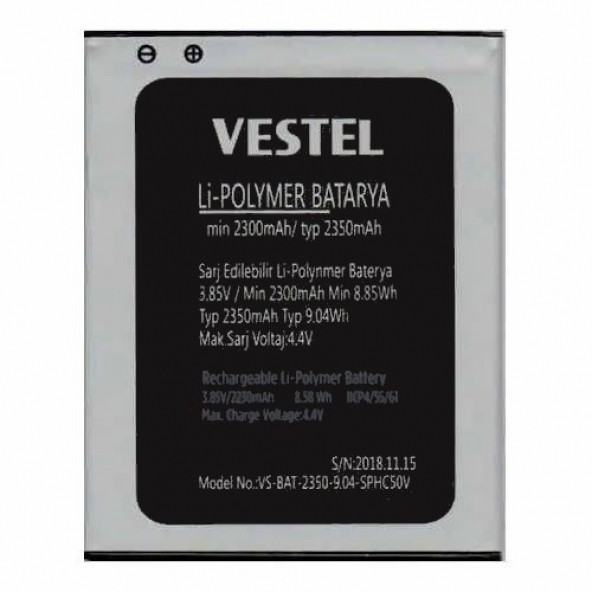 Vestel Venüs E2 Plus  Batarya Vestel Venüs E2 Plus Uyumlu Yedek Batarya ürün görseli 1