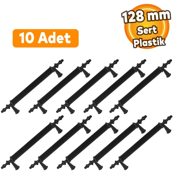 Polavit 128 Mm (SERT PLASTİK) Siyah Mobilya Çekmece Mutfak Dolap Dolabı Kulpu Kulbu Kulpları 10 Adet ürün görseli 1