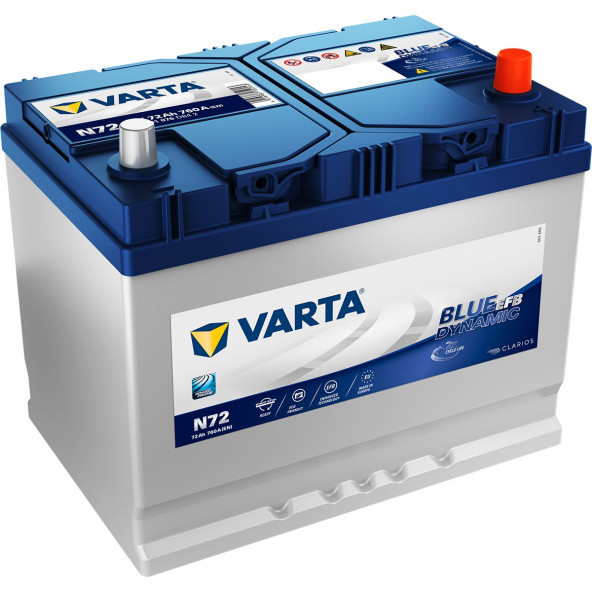 Varta Blue Dynamic N72 Start-Stop 12 V 72 Ah 760 A(EN) Akü ürün görseli 1