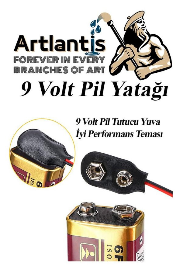 9 Volt Pil Yatağı 5 Adet 9V Pil Yuvası İkili 9V Pil Başlığı Pil Tutucu Okul Hobi Elektrik Deney ürün görseli 1