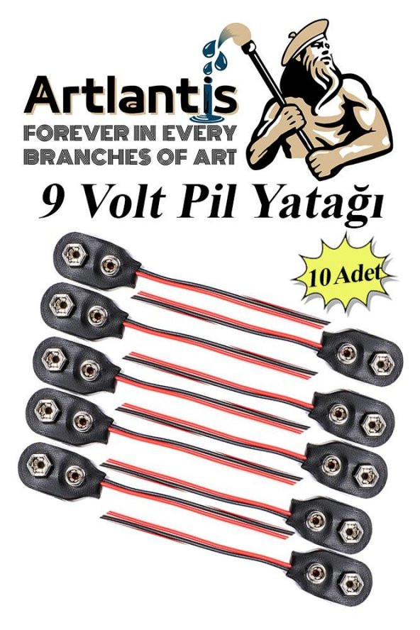 9 Volt Pil Yatağı 10 Adet 9V Pil Yuvası İkili 9V Pil Başlığı Pil Tutucu Okul Hobi Elektrik Deney ürün görseli 1