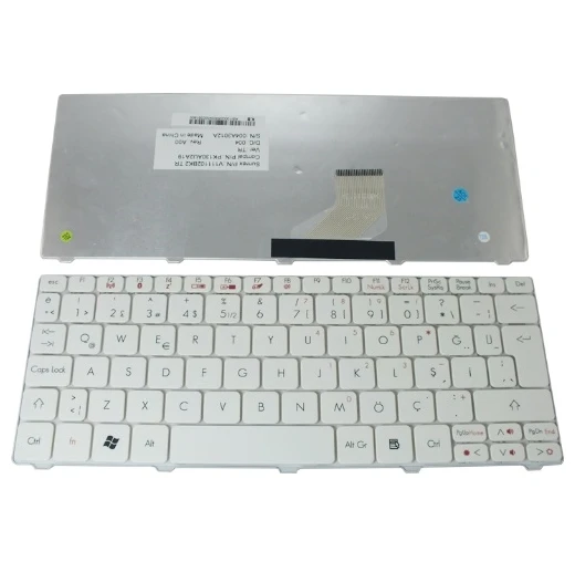 Acer One D255-2795,D255E,D255E-13111 Notebook Klavye Beyaz TR - Resim 3