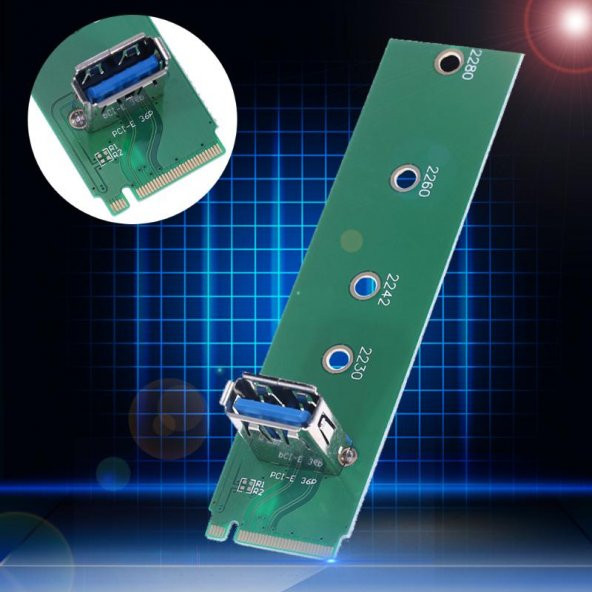 M.2 NGFF PCI-E Kanal USB 3.0 Port Dönüştürücü ürün görseli 1