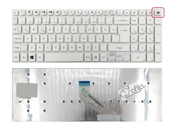 Packard Bell LS44 TS14 TS44 VG70 Notebook Klavye(Beyaz TR) - Resim 3