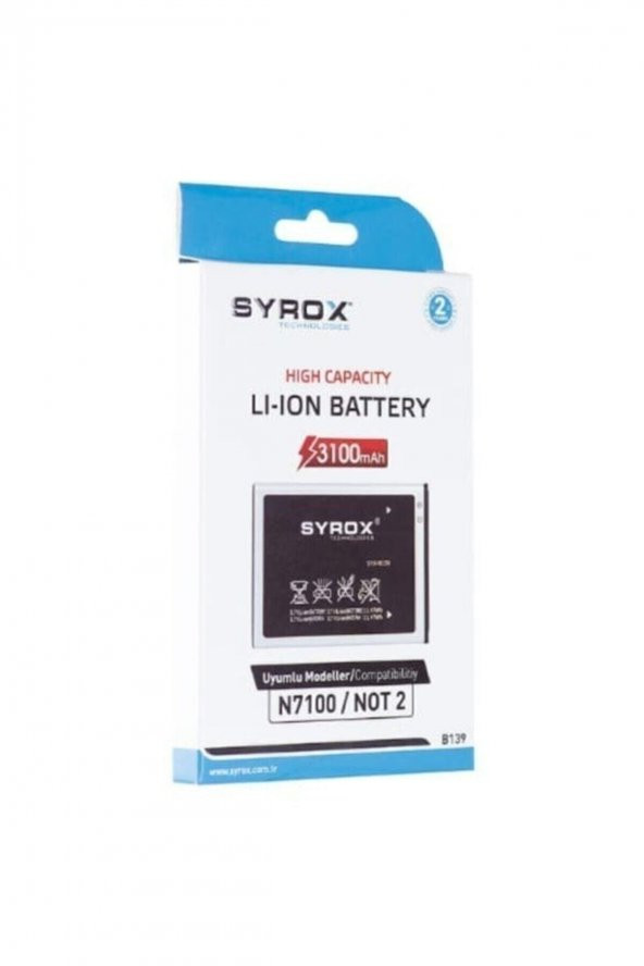 N7100 Note 2 Uyumlu Batarya 3100mah ürün görseli 1