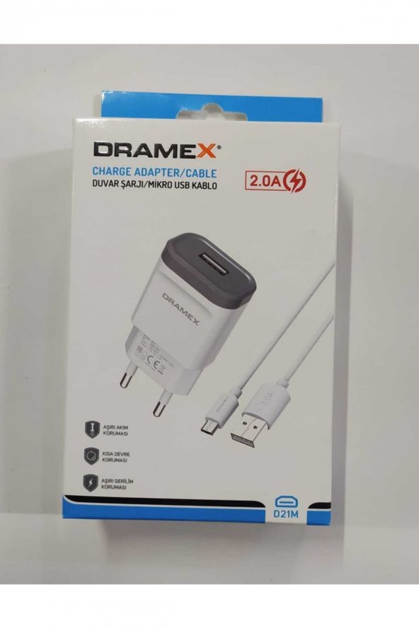 Dramex Duvar Şarlı/mikro Usb Kablo 2,0 Amper - Resim 2