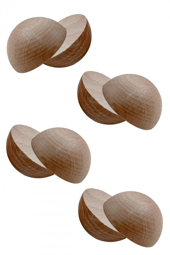 Montessori Waldorf Doğal Ahşap Yarım Küre 50 mm 8 adet ürün görseli 1