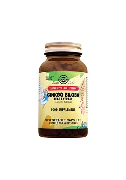 Solgar Ginkgo Biloba Leaf Extract 60 Kapsül 033984041318 ürün görseli 1