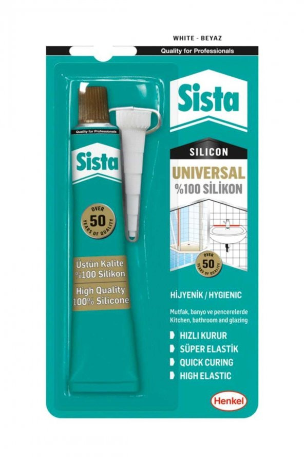 Henkel Beyaz Sista Üniversal Silikon Tüp 50 gr ürün görseli 1