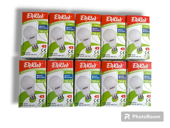 Erkled 10'lu 9W Tasarruflu Ampul - Resim 2