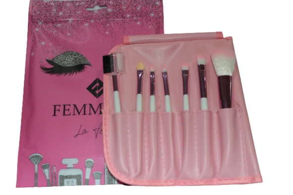 7 Parça Fırça Seti Pembe ürün görseli 1