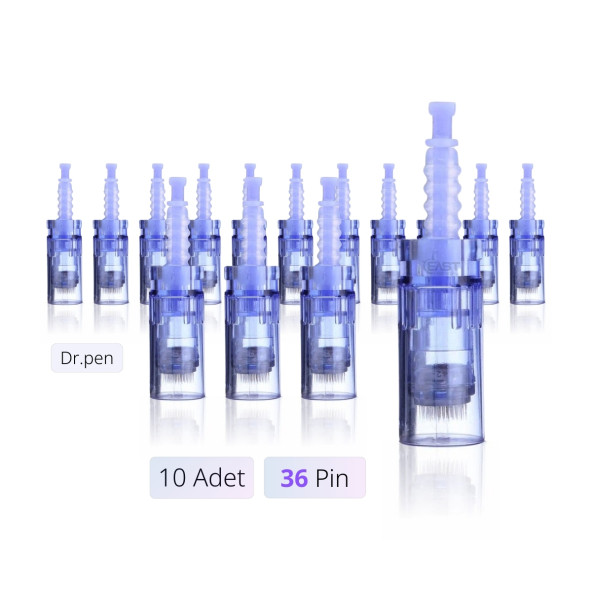 10 Adet 36 Pin A6 Dermapen Iğnesi Orijinal Dermapen Iğne Kartuşu Mavi Soketli ürün görseli 1