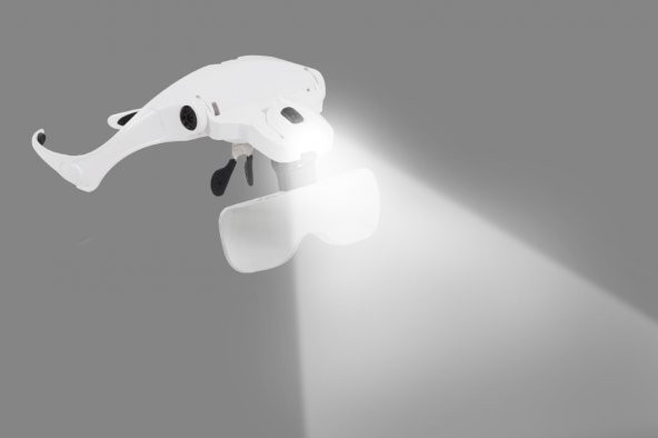 5 Lensli 2 Led Işıklı Ayarlanblr Gözlük Tipi Büyüteç-1.0x-3.5x Zoom-Microblading Işıklı Loop Gözlük ürün görseli 1
