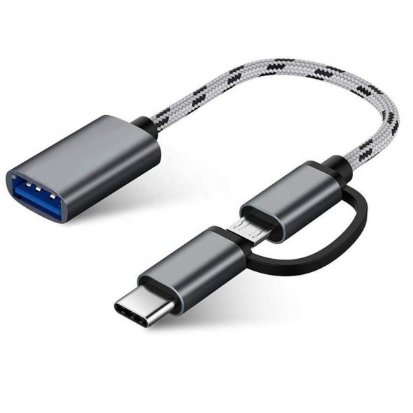 Usb 3.0 Otg To Type C Micro Usb Data Şarj Çevirici Dönüştürücü Adaptör ürün görseli 1