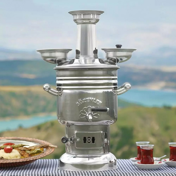Sözenler Ks14 (6 Lt) Krom Odunlu Semaver ürün görseli 1