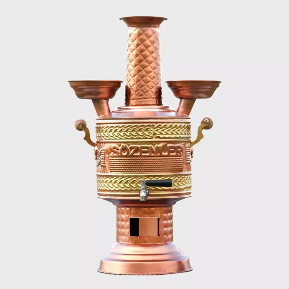 Sözenler 5 Lt Kabartmalı Bakır Semaver ürün görseli 1