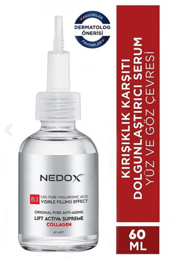 NEDOX Kırışıklık Karşıtı Dolgunlaştırıcı Botoks B3 Kolajen Serum 60 ml Ince Çizgi Sarkmalar ürün görseli 1