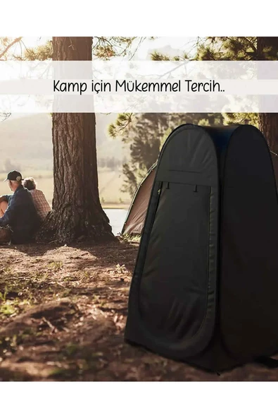 EFSANE KAMP - Duş WC Soyunma Çadırı - Otomatik - 120x120x190cm - Siyah ürün görseli 1
