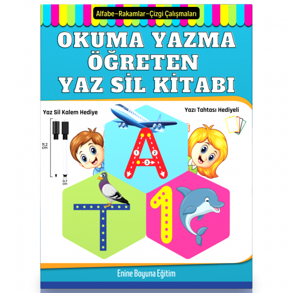 Okuma Yazma Öğreten Yaz Sil Kitabı (3-7 YAŞ) ürün görseli 1
