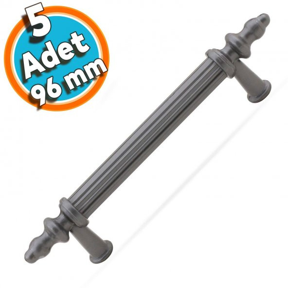 Polavit Çekmece Mutfak Dolap Kapak Kulpu Kulbu 96 mm Gri Sert Plastik Kulp (5 ADET) ürün görseli 1