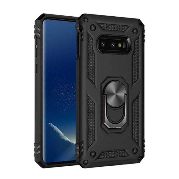 Samsung Galaxy S10E Kılıf Sofya Yüzüklü Standlı Zırhlı Silikon Kılıf ürün görseli 1