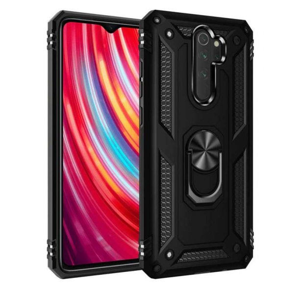 Xiaomi Redmi Note 8 Pro Kılıf Sofya Yüzüklü Standlı Zırhlı Silikon Kılıf ürün görseli 1