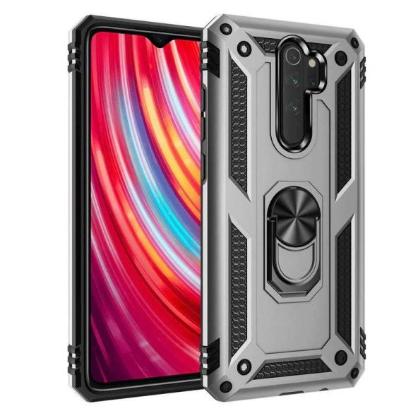 Xiaomi Redmi Note 8 Pro Kılıf Sofya Yüzüklü Standlı Zırhlı Silikon Kılıf ürün görseli 1