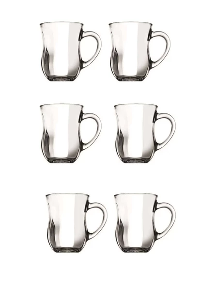 Paşabahçe 55373 Dem Kulplu Çay Bardağı 142 cc 6'lı ürün görseli 1