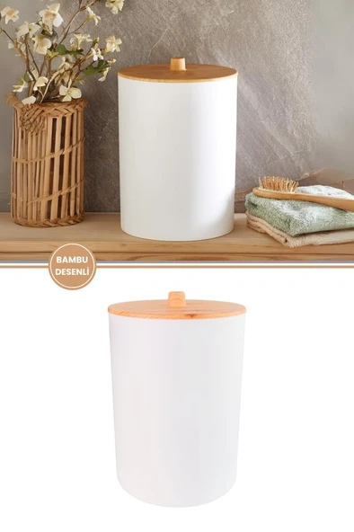 Flosoft Bambu Desenli Mutfak Banyo Çöp Kovası - Resim 11