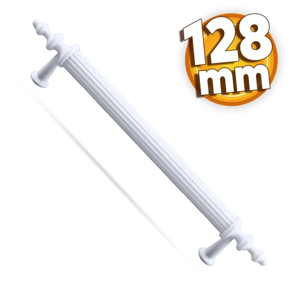 Erciyes Mobilya Mutfak Dolabı Çekmece Dolap Kapak Kulpu Kulpları Kulbu Beyaz 128 Mm Metal Kulp ürün görseli 1